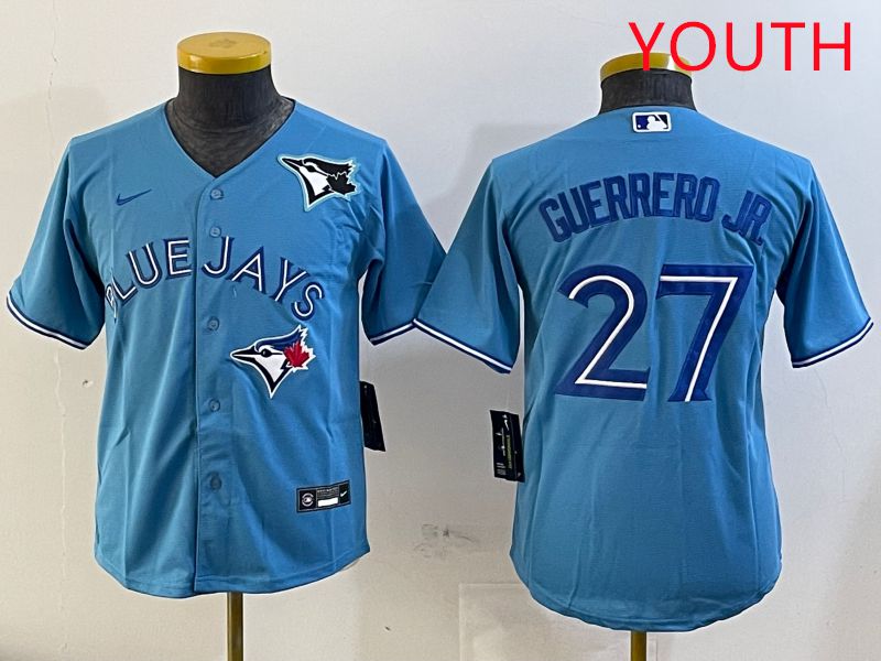 Youth Toronto Blue Jays #27 Guerrero jr Light Blue Game 2025 Nike MLB Jersey style 2->youth mlb jersey->Youth Jersey